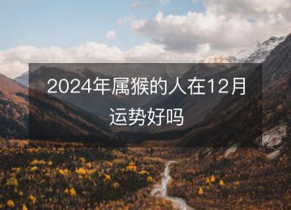 2024年属猴的人在12月运势好吗