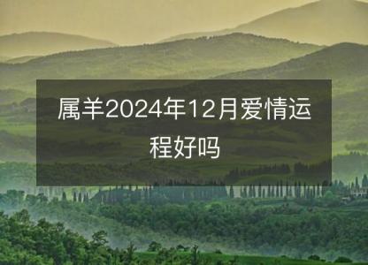 属羊2024年12月爱情运程好吗