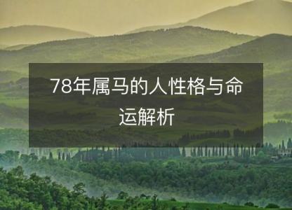 78年属马的人性格与命运解析