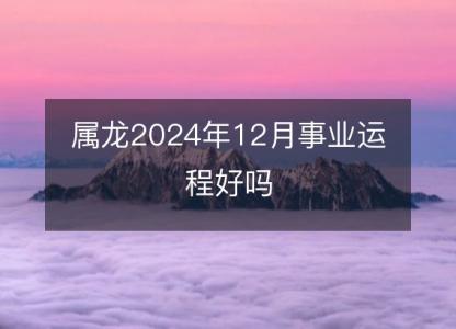 属龙2024年12月事业运程好吗