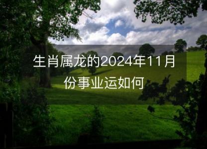 生肖属龙的2024年11月份事业运如何