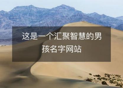 这是一个<font color='red'>汇聚</font>智慧的男孩名字网站