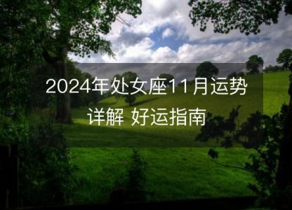 2024年处女座11月运势详解 好运指南