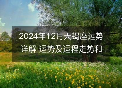 2024年12月天蝎座运势详解 运势及运程走势和星座指南