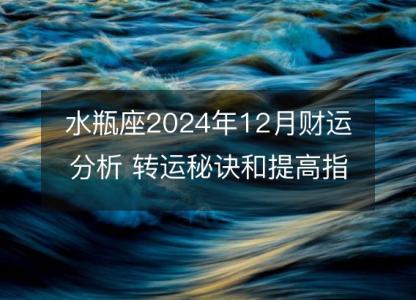 水瓶座2024年12月财运分析 <font color='red'>转运</font>秘诀和提高指南