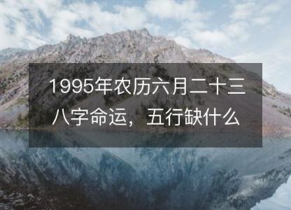 1995年农历六月<font color='red'>二十三</font>八字命运，五行缺什么 感情婚姻、性格、事业财运