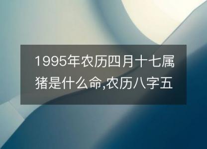 1995年农历四月十七属猪是什么命,农历八字五行缺<font color='red'>不缺</font>,姻缘解析