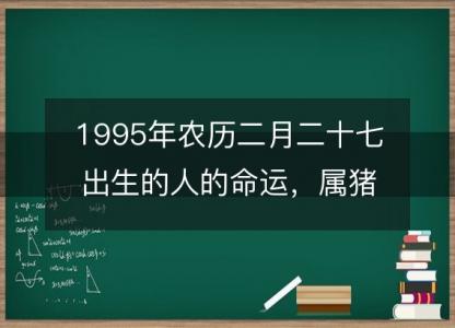 1995年农历二月<font color='red'>二十七</font>出生的人的命运，属猪性格特点 八字五行