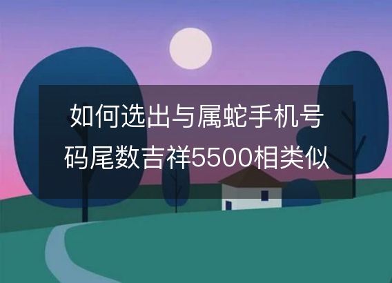 如何选出与属蛇手机号码尾数吉祥5500相类似的招财号码？